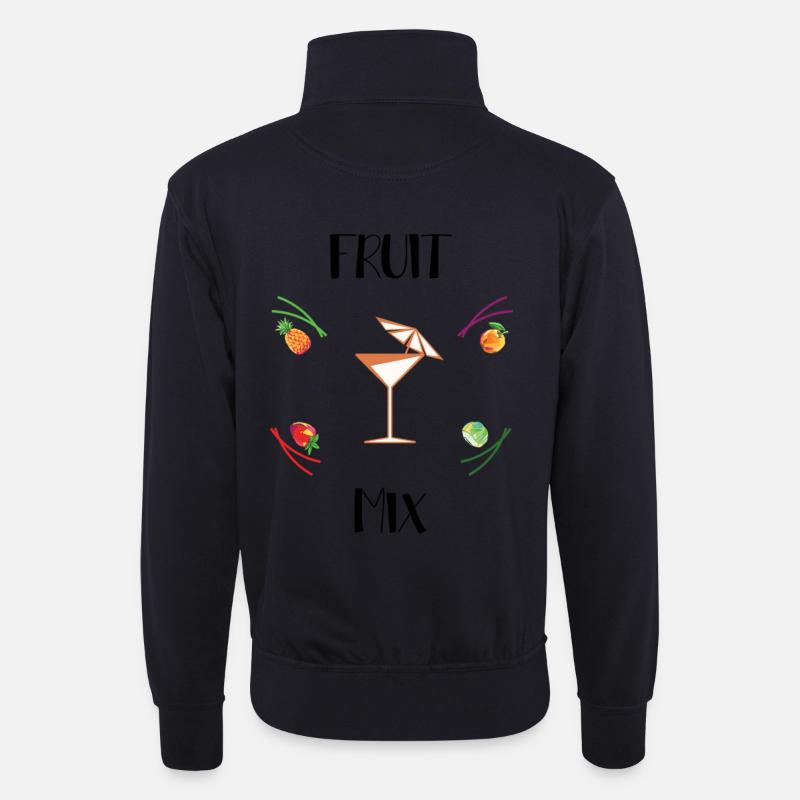 fruit mix - Unisex Pullover mit Zip-Kragen - Dunkelnavy