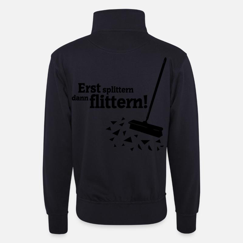 Polterabend - Unisex Pullover mit Zip-Kragen - Dunkelnavy