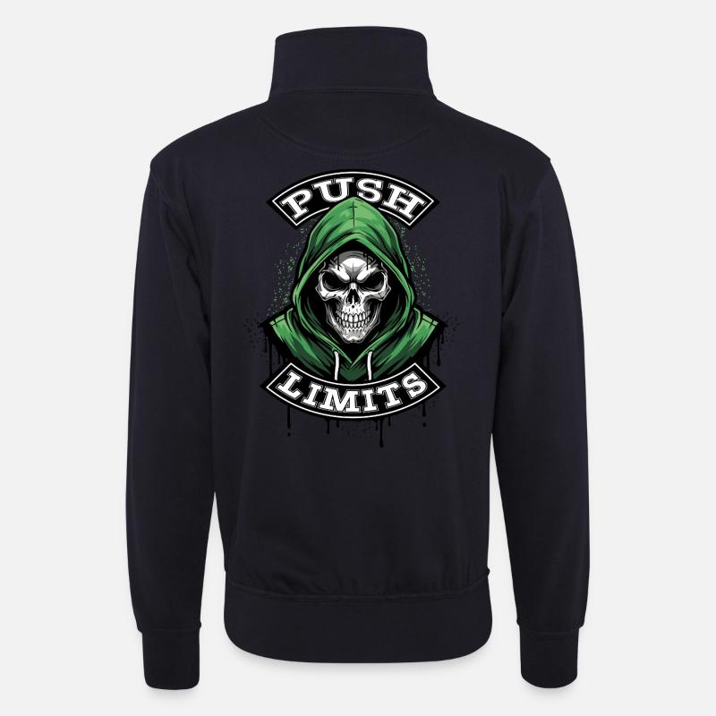 PUSH-LIMITS - Unisex Pullover mit Zip-Kragen - Dunkelnavy