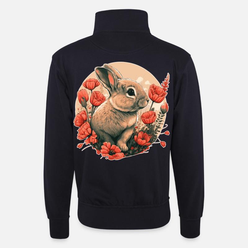Hase - Unisex Pullover mit Zip-Kragen - Dunkelnavy