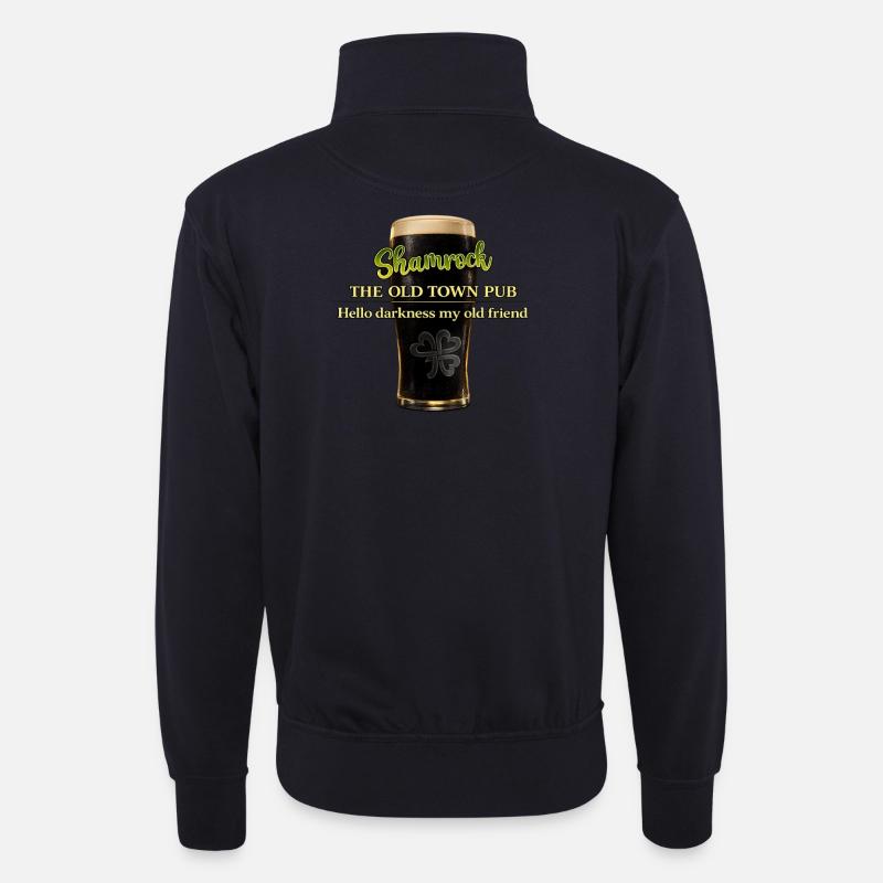Hello_Darkness_Print - Unisex Pullover mit Zip-Kragen - Dunkelnavy