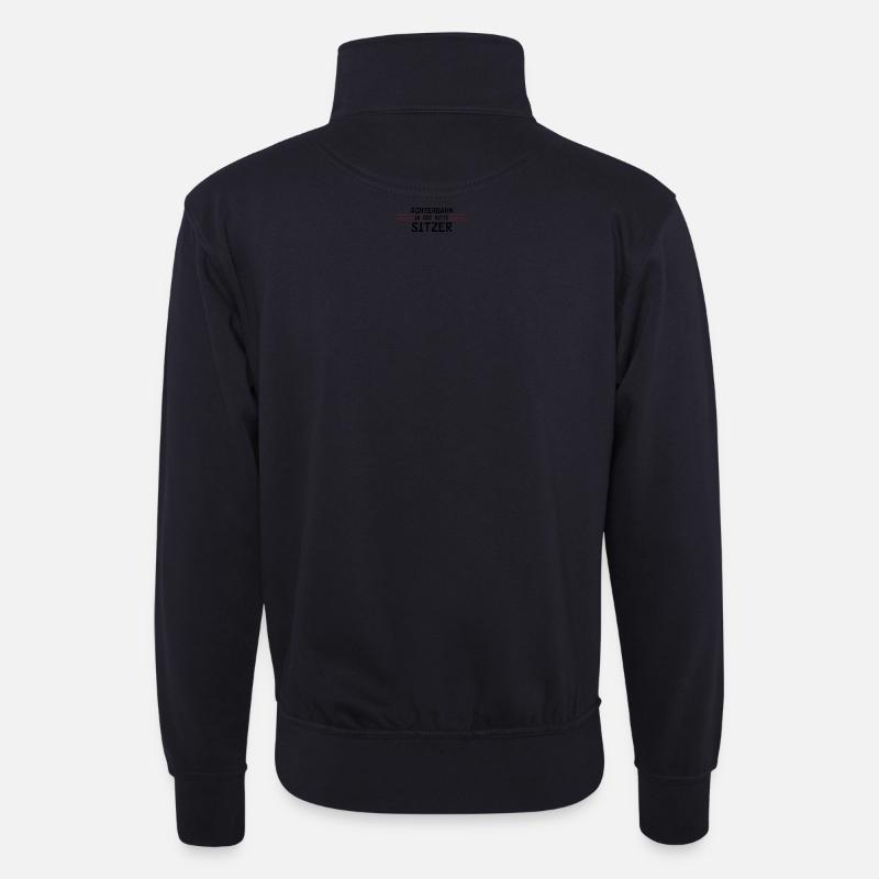 Achterbahnindermittesitzer - Unisex Pullover mit Zip-Kragen - Dunkelnavy