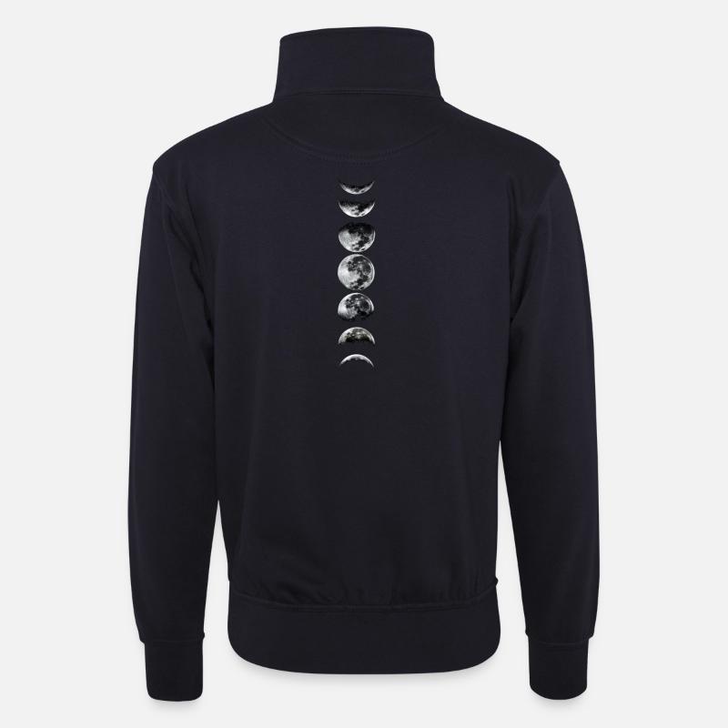 MOON - Unisex Pullover mit Zip-Kragen - Dunkelnavy
