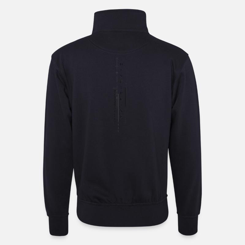 respect_marcel merch  - Unisex Pullover mit Zip-Kragen - Dunkelnavy