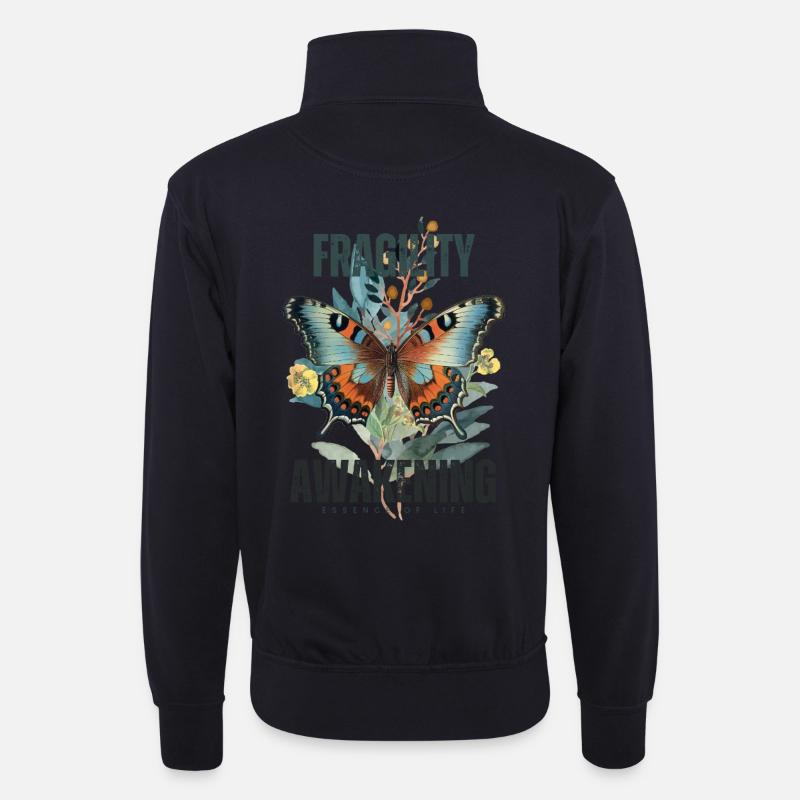 Sjæl vågner - Unisex-sweatshirt med zipkrave - mørkemarineblå