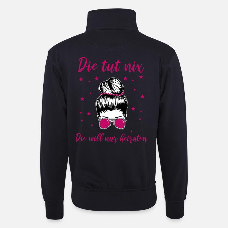 Braut Lustiger Spruch - Unisex Pullover mit Zip-Kragen - Dunkelnavy