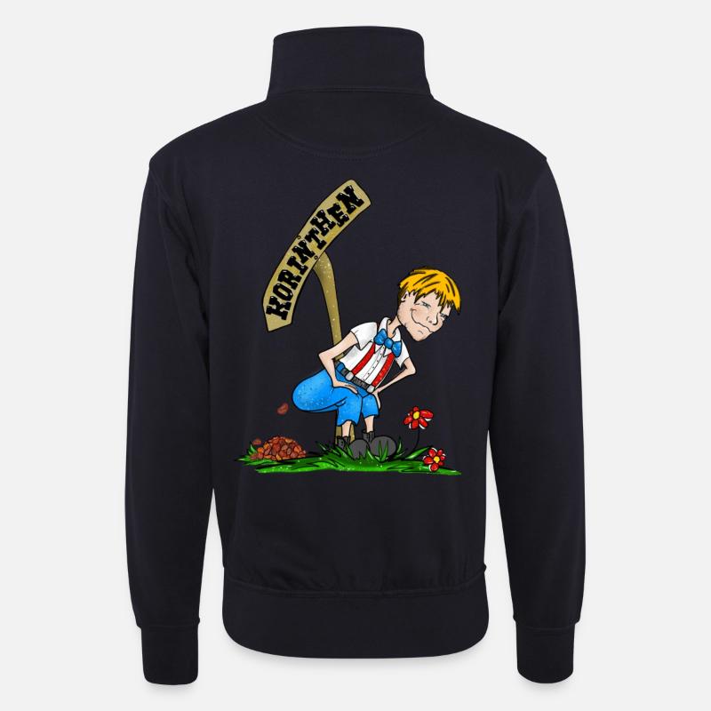 Korinthenkacker blond - Unisex Pullover mit Zip-Kragen - Dunkelnavy
