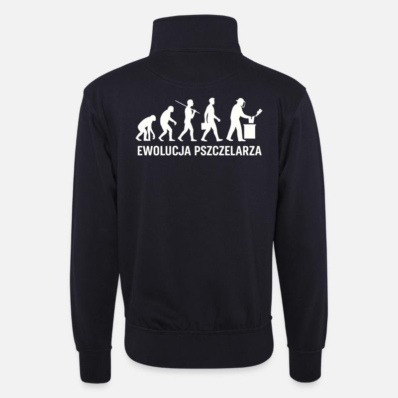Die Entwicklung des Imkers - Unisex Pullover mit Zip-Kragen - Dunkelnavy