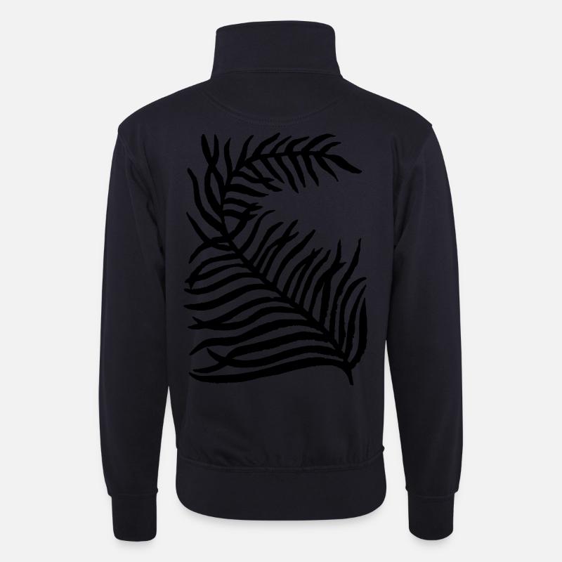 Pflanze - Unisex Pullover mit Zip-Kragen - Dunkelnavy