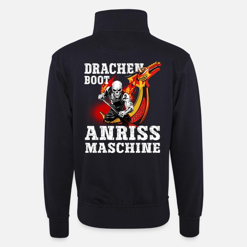 Drachenboot - Unisex Pullover mit Zip-Kragen - Dunkelnavy