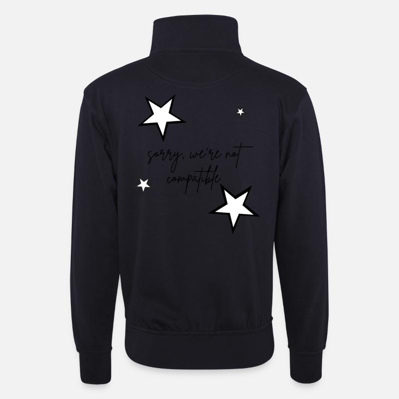 sorry-_were_not_compatible - Unisex Pullover mit Zip-Kragen - Dunkelnavy