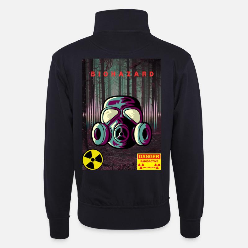 Kontaminationszone - Unisex Pullover mit Zip-Kragen - Dunkelnavy