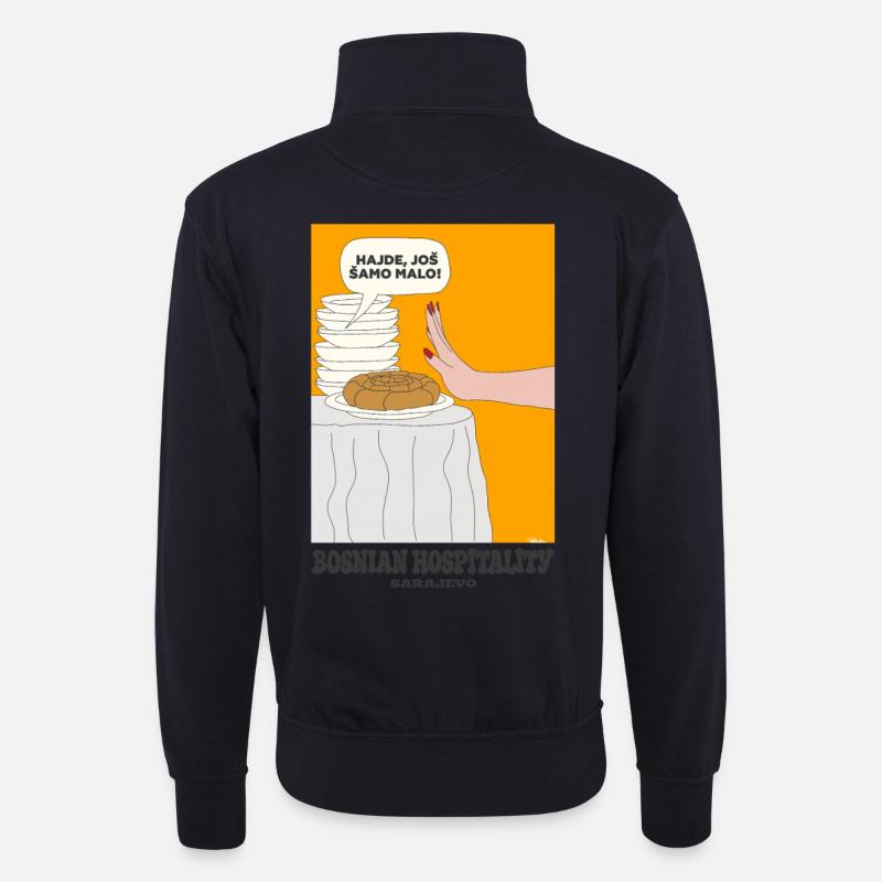 Bosnische Gastfreundschaft - Unisex Pullover mit Zip-Kragen - Dunkelnavy