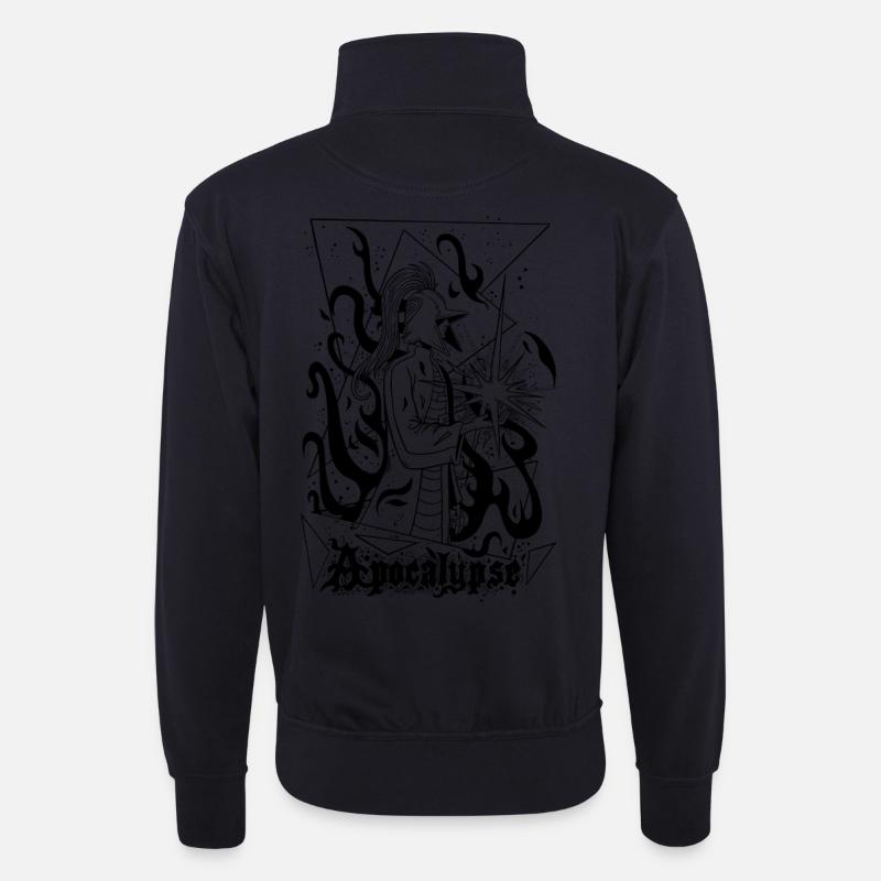 Apokalypse-Splitter - Unisex Pullover mit Zip-Kragen - Dunkelnavy