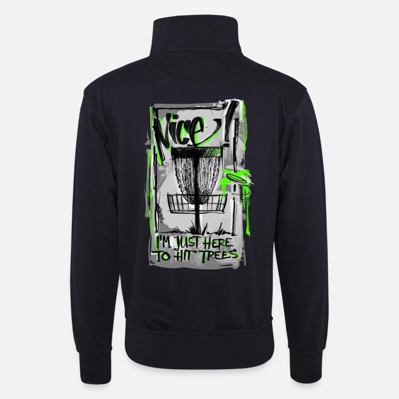 DiscGolf  - Unisex Pullover mit Zip-Kragen - Dunkelnavy