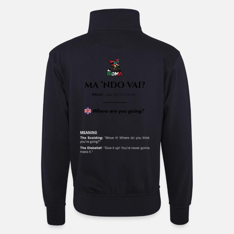 Römischer heldenhafter Radfahrer - Unisex Pullover mit Zip-Kragen - Dunkelnavy
