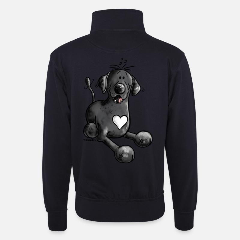 Labbi Love - Labrador Retriever - Unisex Pullover mit Zip-Kragen - Dunkelnavy