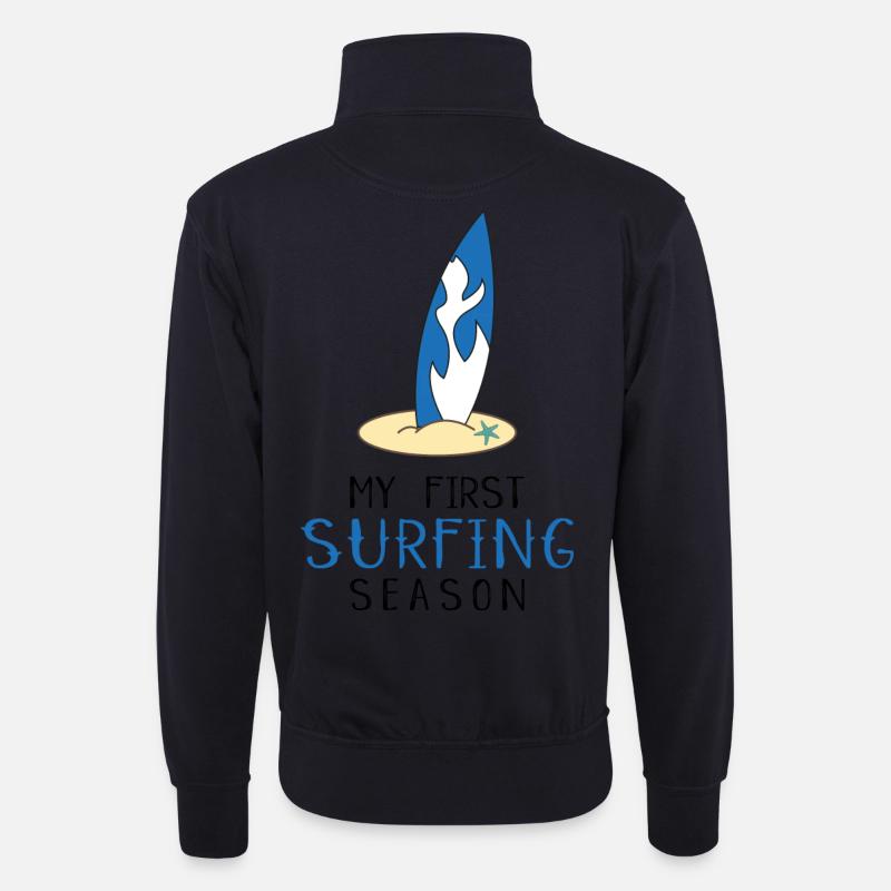 Surfer - Unisex Pullover mit Zip-Kragen - Dunkelnavy