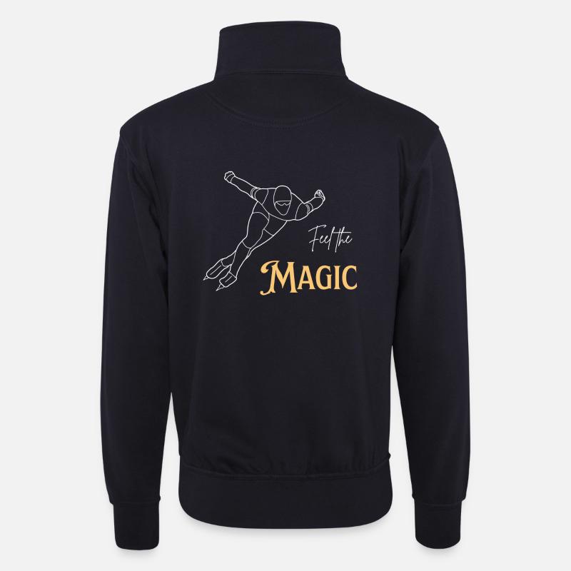 Feel the Magic - Unisex Pullover mit Zip-Kragen - Dunkelnavy