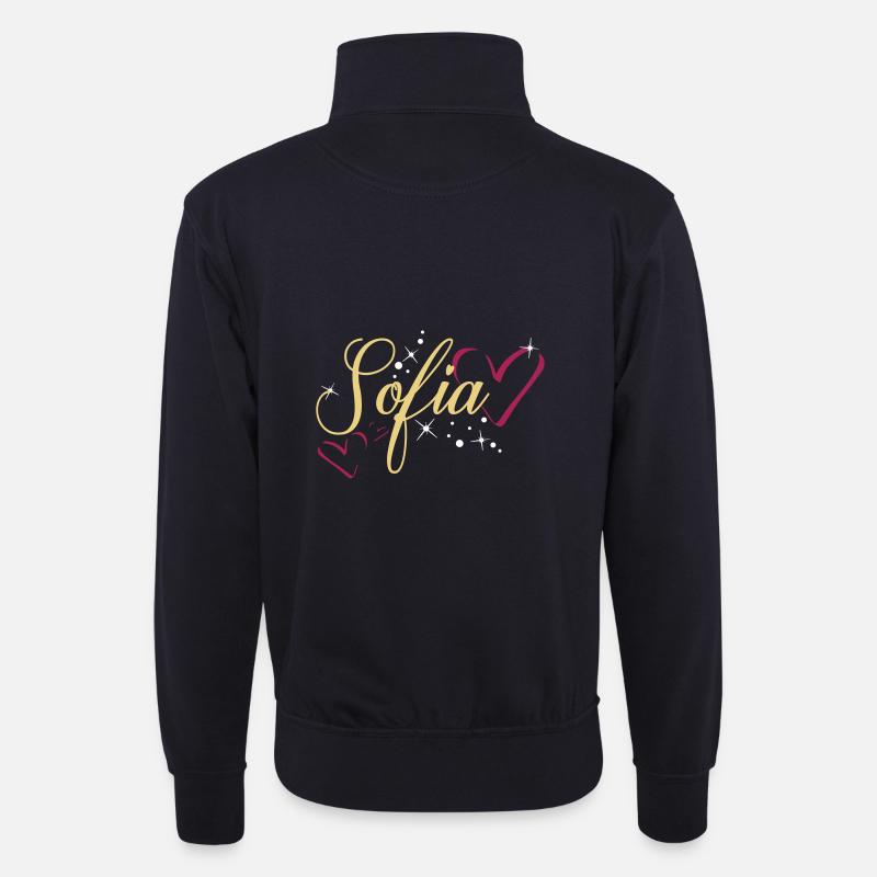 Sofia Name Vorname - Unisex Pullover mit Zip-Kragen - Dunkelnavy