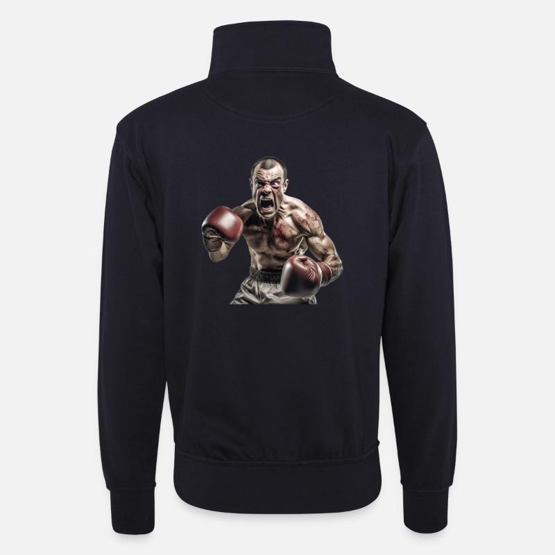 Boxer - Unisex Pullover mit Zip-Kragen - Dunkelnavy