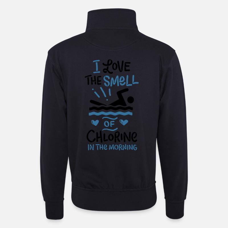 Schwimmen Schwimmer Sport - Unisex Pullover mit Zip-Kragen - Dunkelnavy
