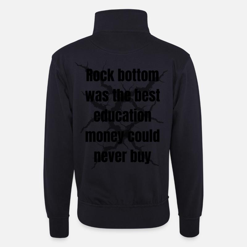 Rock-Bottom-Design - Unisex Pullover mit Zip-Kragen - Dunkelnavy