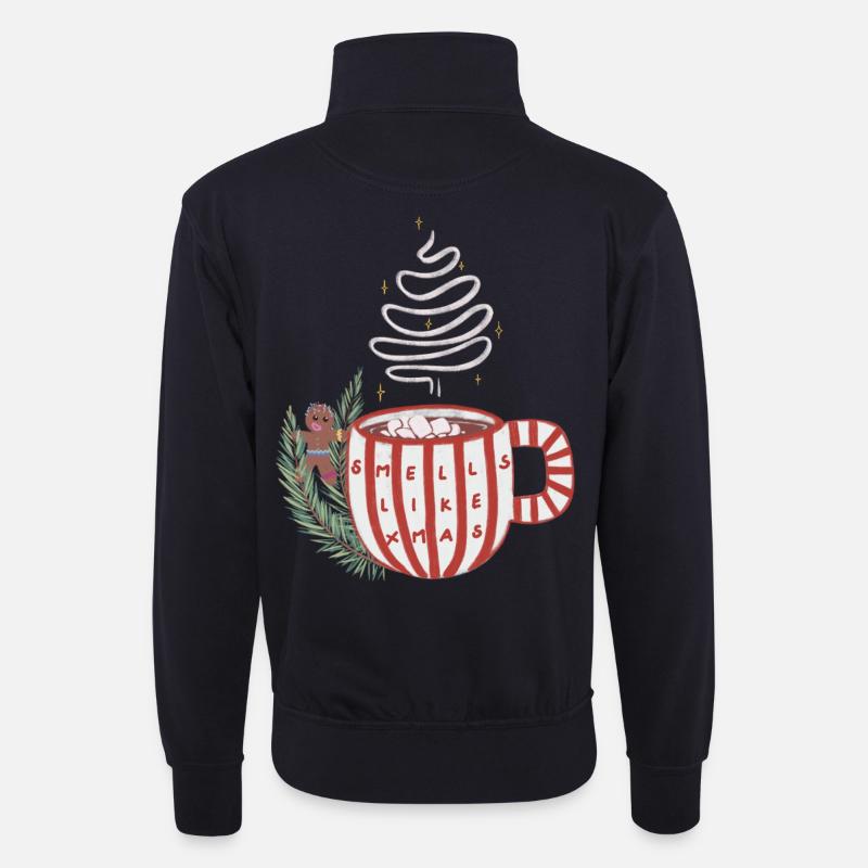 X-mas - Unisex Pullover mit Zip-Kragen - Dunkelnavy