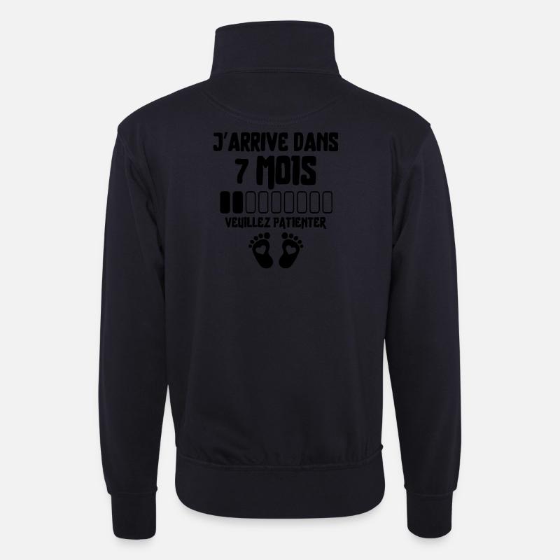 Werdender Vater, werdende Mutter, Schwangerschaft - Unisex Pullover mit Zip-Kragen - Dunkelnavy