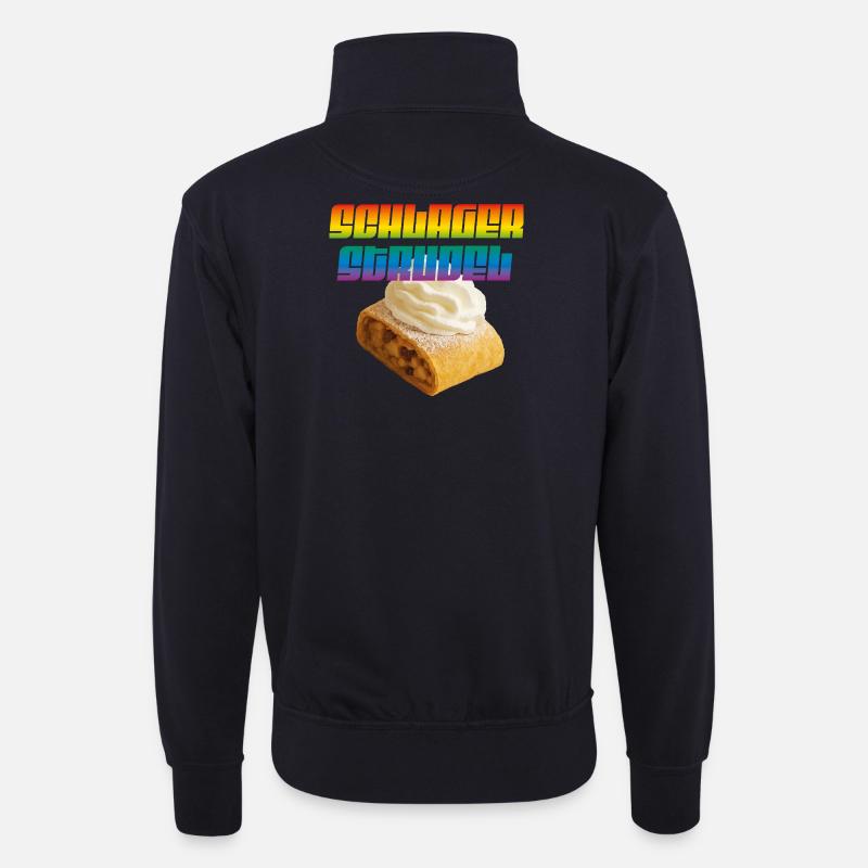 Schlager Strudel Statement - Unisex Pullover mit Zip-Kragen - Dunkelnavy