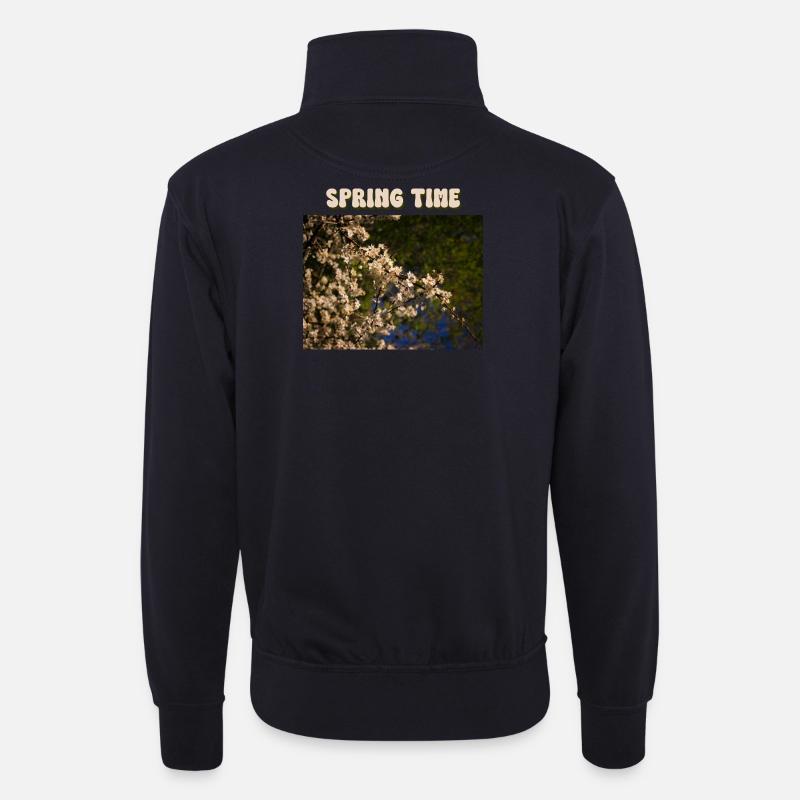 Spring Time - Unisex Pullover mit Zip-Kragen - Dunkelnavy