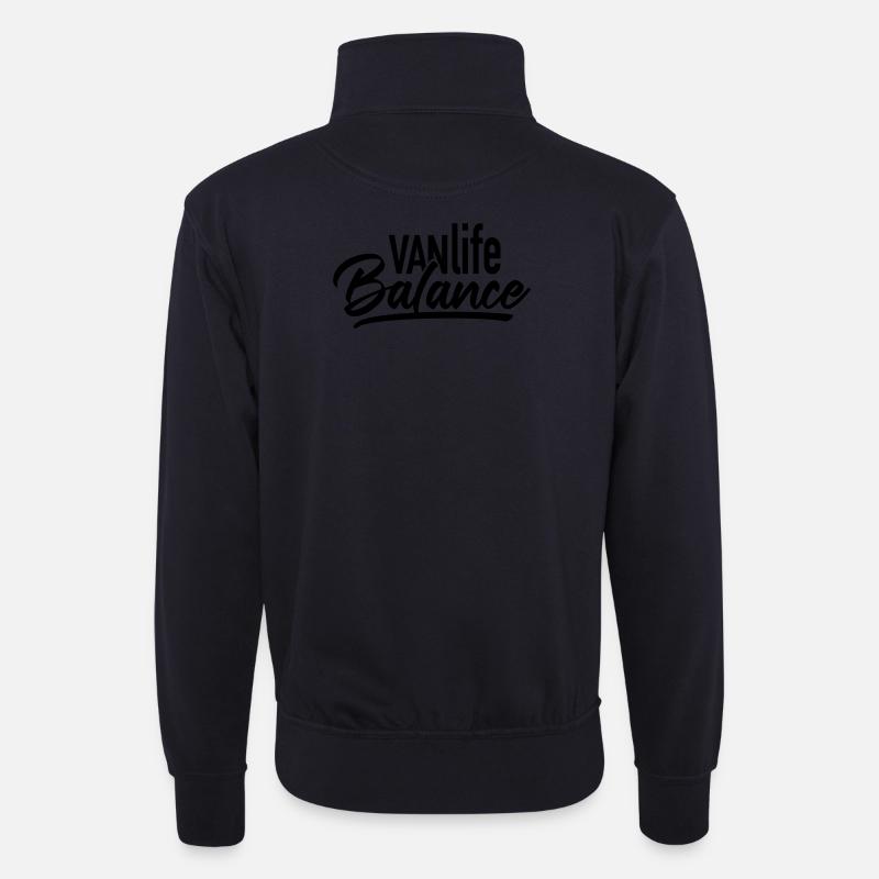 VANlifeBalance - Unisex Pullover mit Zip-Kragen - Dunkelnavy