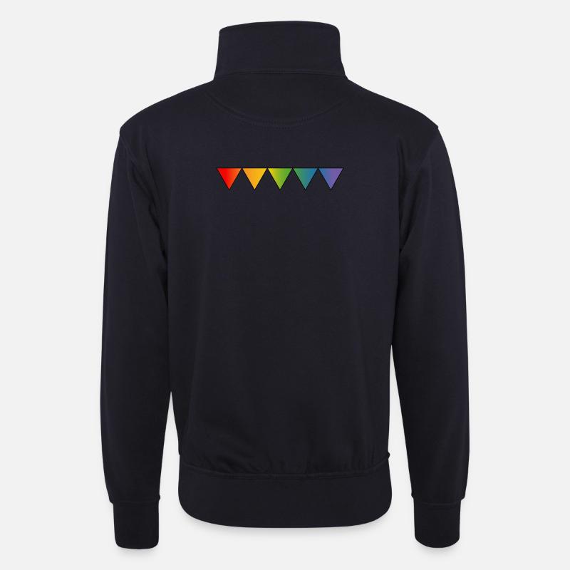 Regenbogen queer triangles - Unisex Pullover mit Zip-Kragen - Dunkelnavy