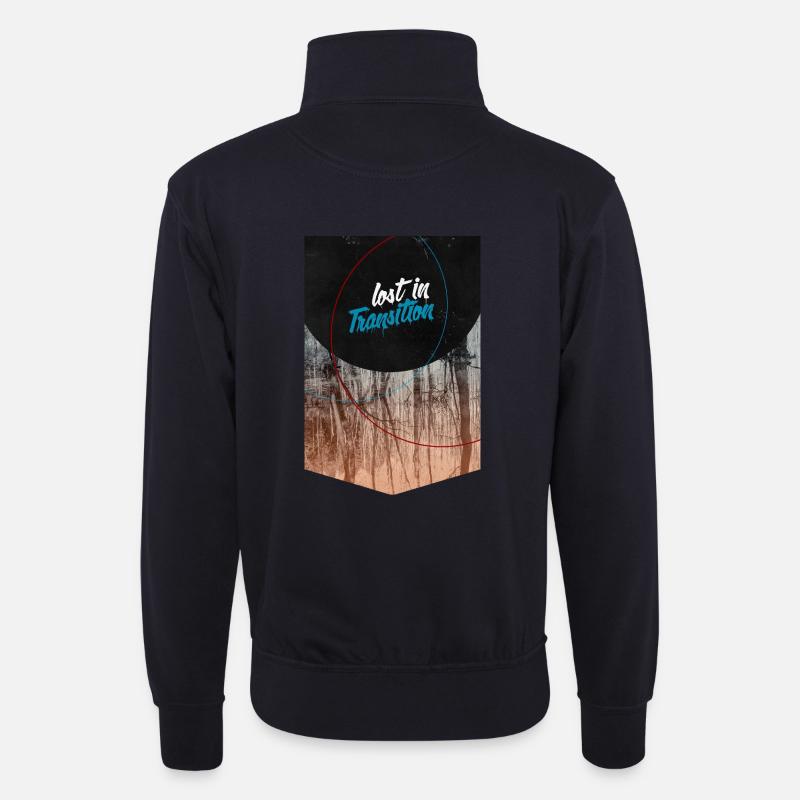 perdu dans la transition - Sweat col montant zippé unisexe - bleu marine foncé