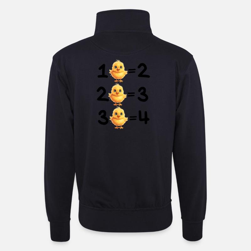 Addition, Mathematik, Addition - Unisex Pullover mit Zip-Kragen - Dunkelnavy