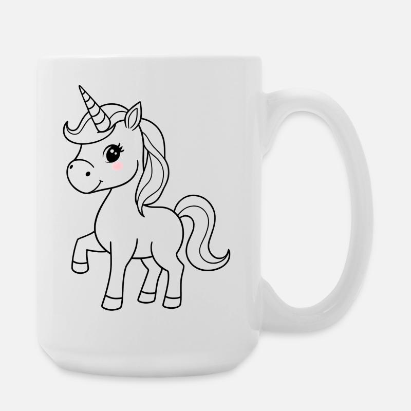 Minimalistic Unicorn - Large Mug 440 ml - white