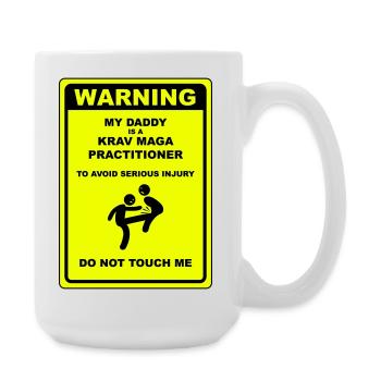 Avertissement! Papa fait du Krav Maga ! - Grande tasse 440 ml - blanc - Droite