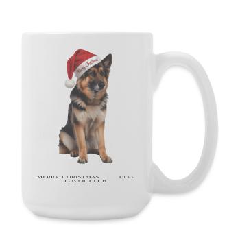 German Shepherd Christmas Hat - Large Mug 440 ml - white - Right