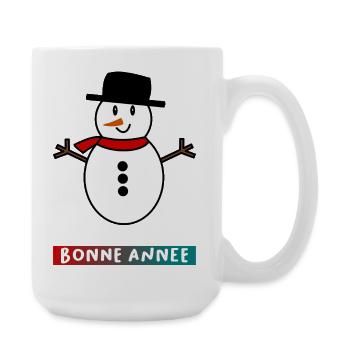 HAPPY NEW YEAR. NEW YEAR'S EVE. NEW YEAR - Large Mug 440 ml - white - Right
