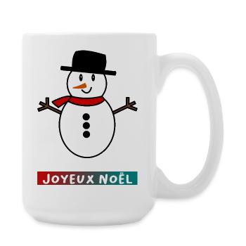 NOËL. MERRY CHRISTMAS. SAPIN. BONNE ANNEE - Grande tasse 440 ml - blanc - Droite