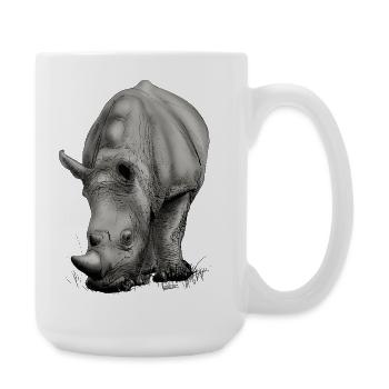 Realistic Rhino creative design - Large Mug 440 ml - white - Right
