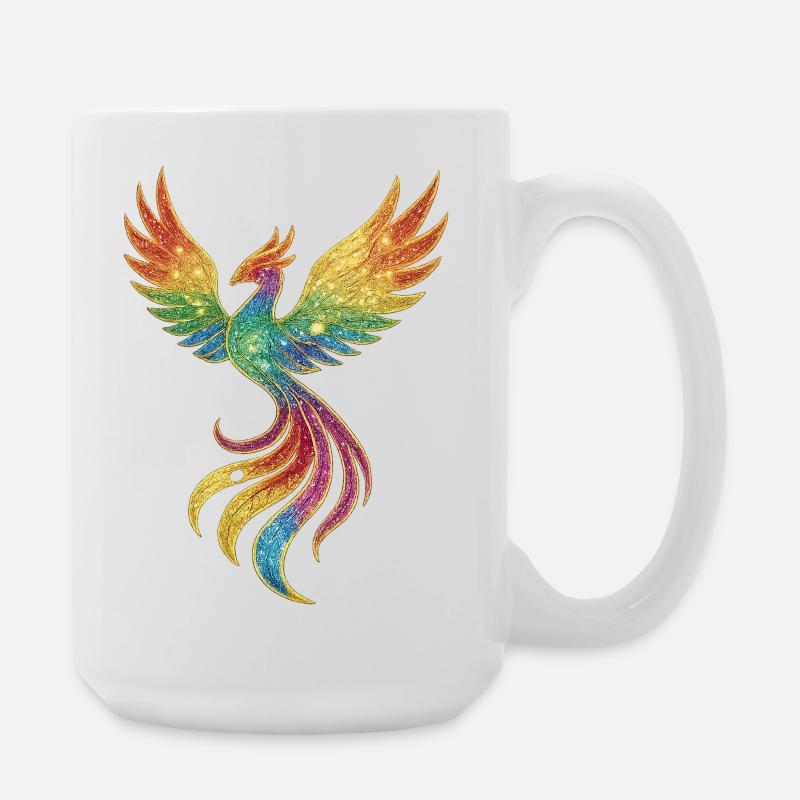 Rainbow Phoenix Spark Splendor - Large Mug 440 ml - white