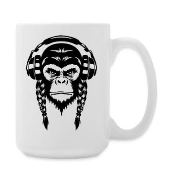 Beat Monkey Head Bass Drop Edition Chemise - Grande tasse 440 ml - blanc - Droite