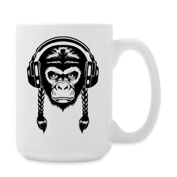 Electro Monkey Head Synth Wave Edition Shirt - Large Mug 440 ml - white - Right