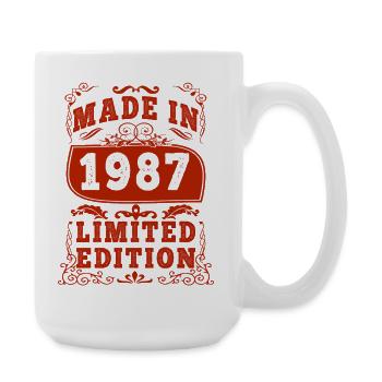 Hergestellt im Jahr 1987 Limited Edition Vintage - Große Tasse 440 ml - Weiß - Rechts