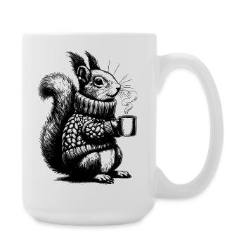 Eichhörnchen mit Tee - Große Tasse 440 ml - Weiß - Rechts