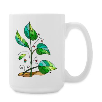 feuilles - Grande tasse 440 ml - blanc - Droite