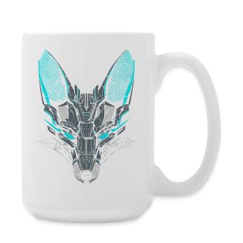 Mecha-Fuchs - Große Tasse 440 ml - Weiß - Rechts