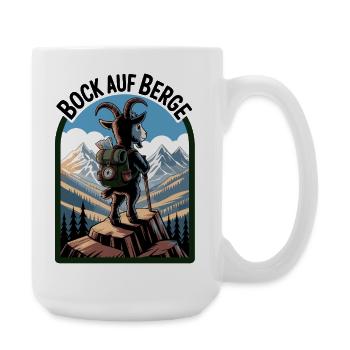 Bock on mountains mountaineering with funny goat - Large Mug 440 ml - white - Right