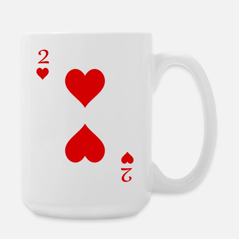 Two Hearts Playing Card - Large Mug 440 ml - white
